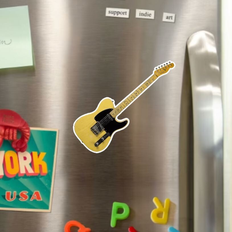 1952 Butterscotch Telecaster Guitar Die Cut Glossy Vinyl Sticker