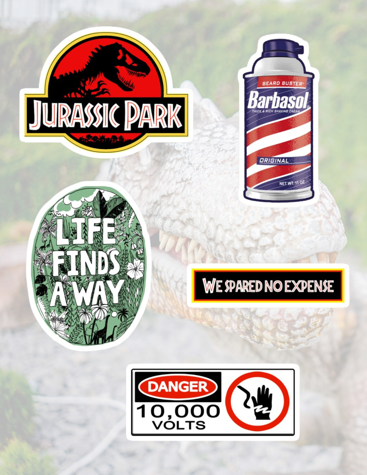 Jurassic Park 5pc 90's Sticker Pack