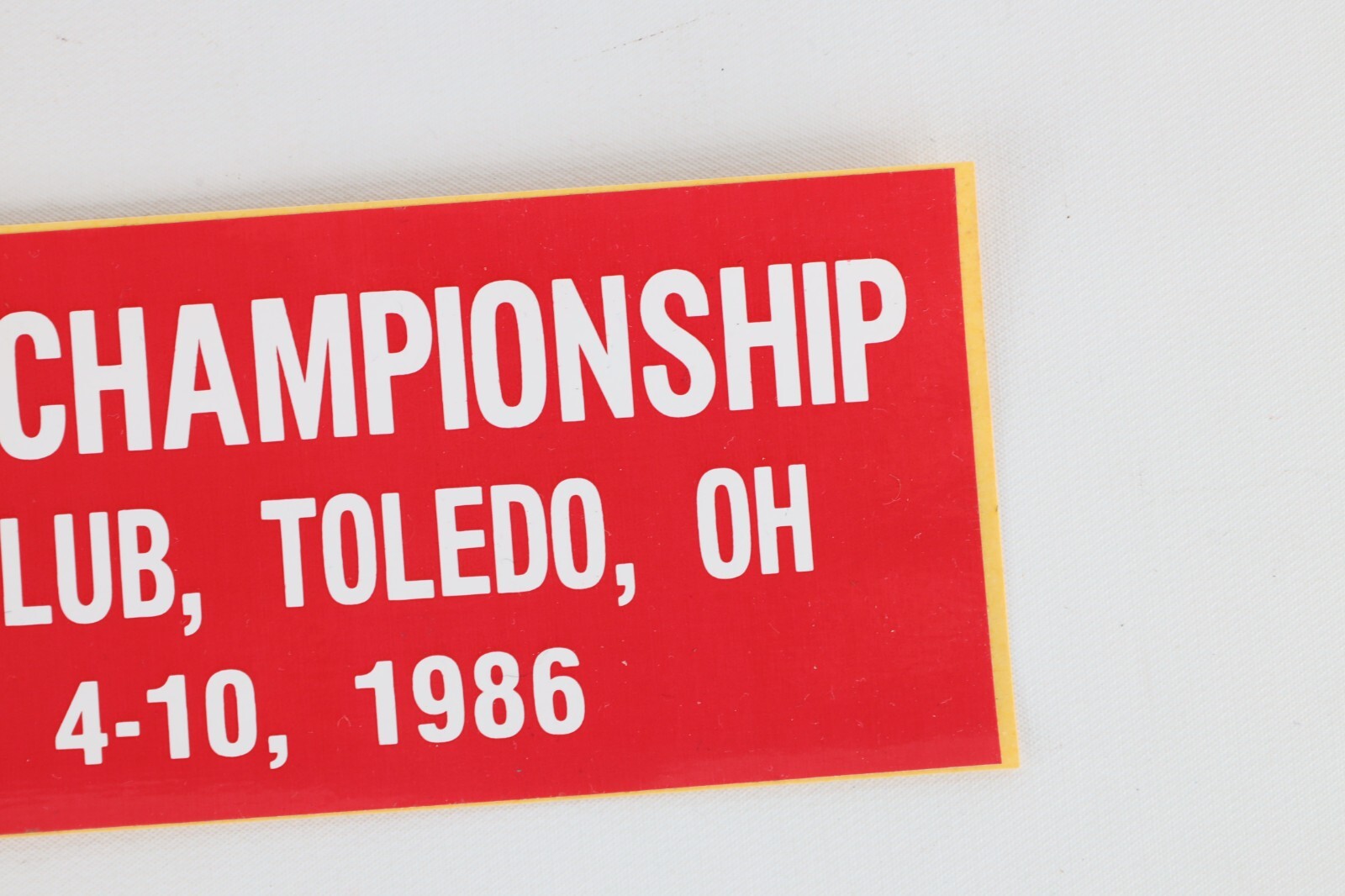 Deadstock Vtg 80s 1986 PGA Championship Inverness Club Toledo OH Bumper Sticker