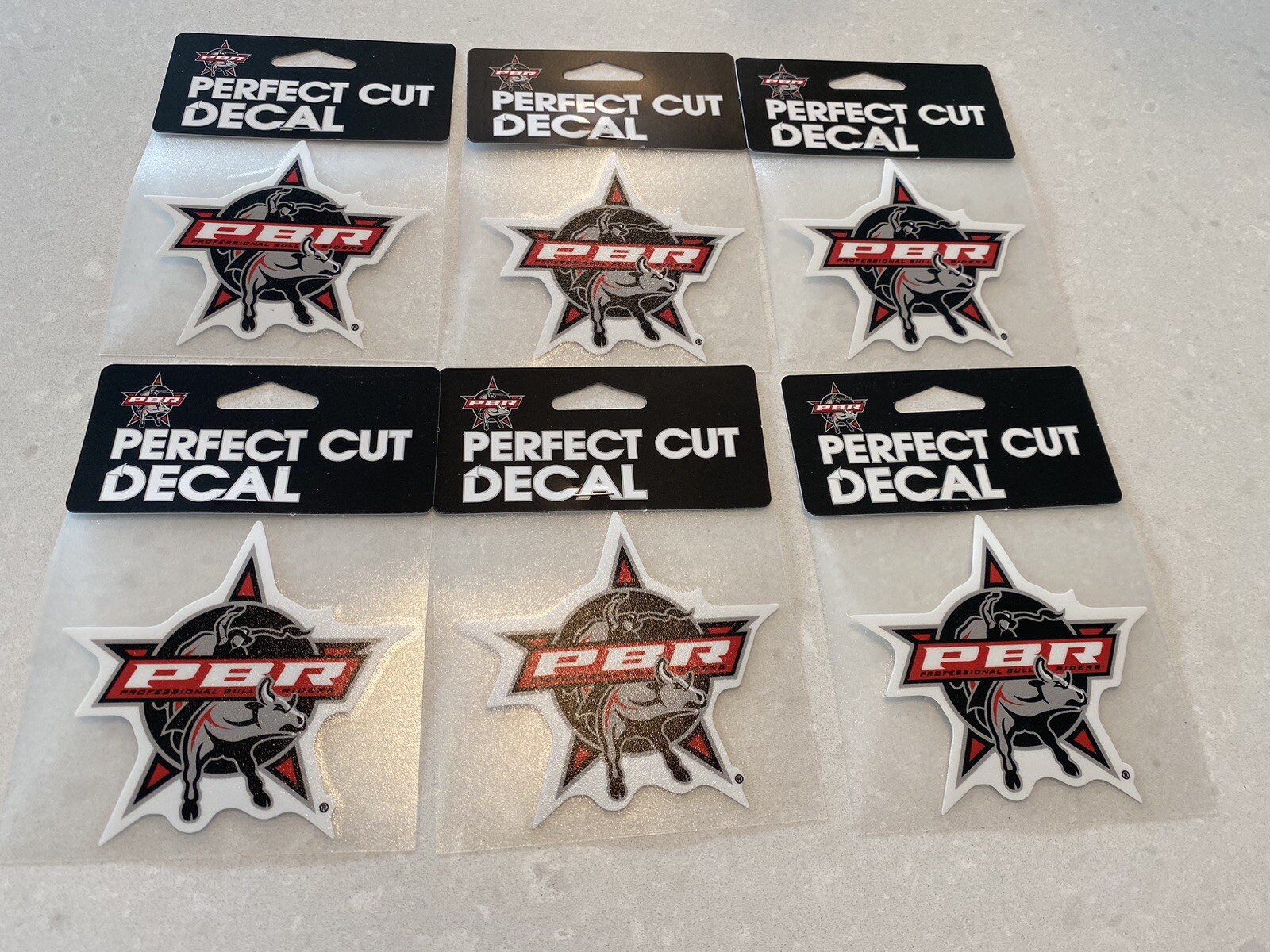 X6 PBR Pair Vinyl Decals 3.5”x3.5” Professional Bull Riders Authentic Horns Show