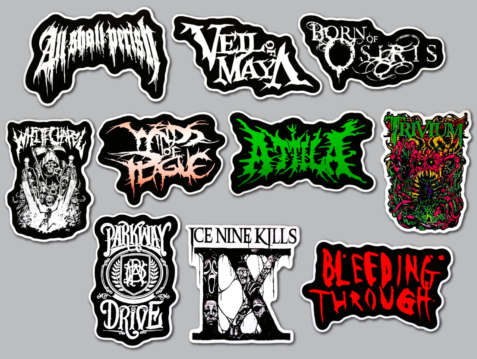 Metalcore Deathcore Sticker Lot (10 Pack) SET 4 death metal ice nine kills slam
