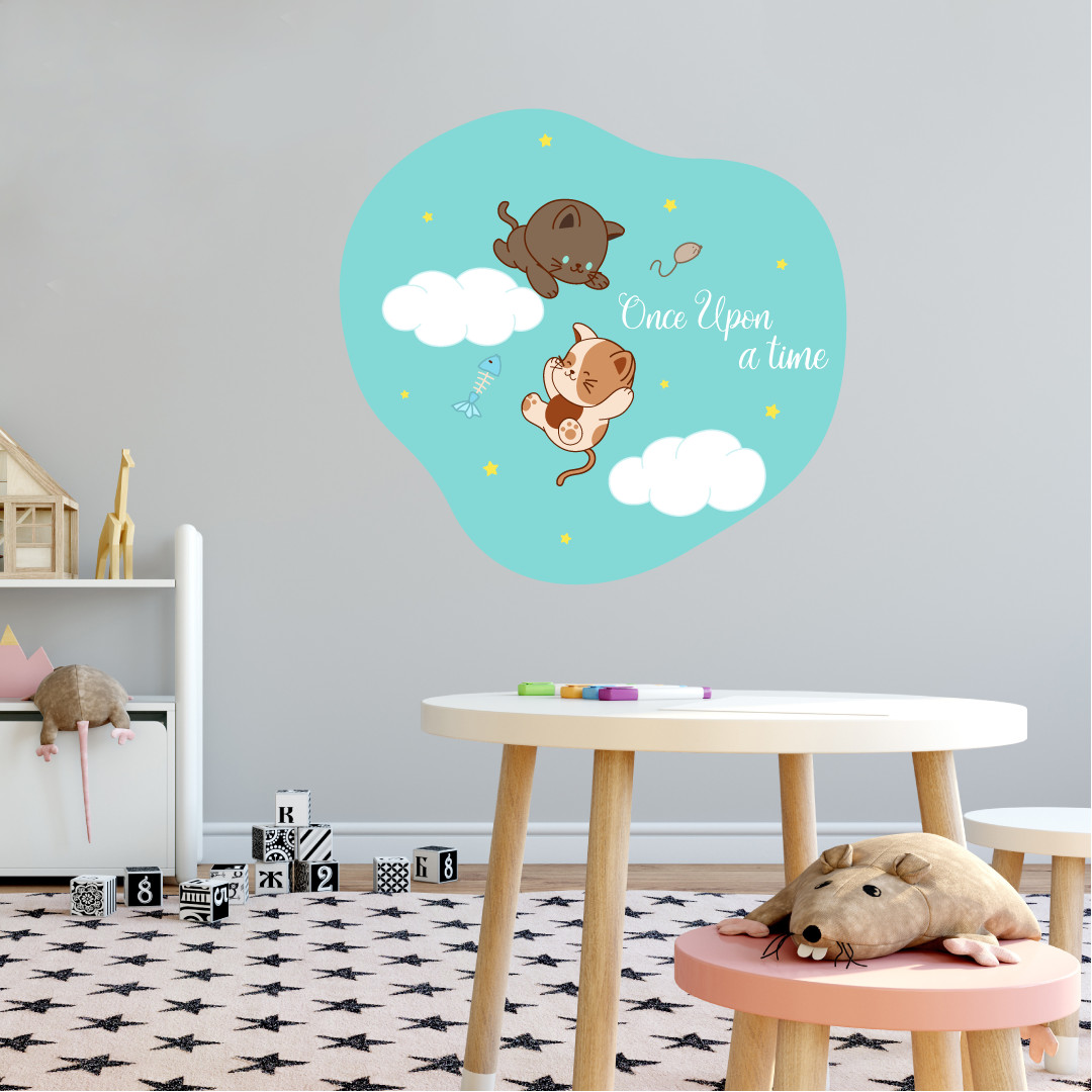 Children's Bedroom Nursery Baby Kitten – Once Upon A Time Home Wall Decal Quotes