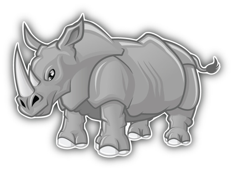 Angry Rhino Car Bumper Sticker Decal