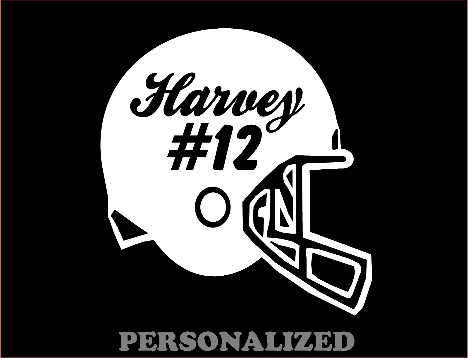 Custom Football Helmet Decal Custom Name and Number Vinyl Car Window Sticker
