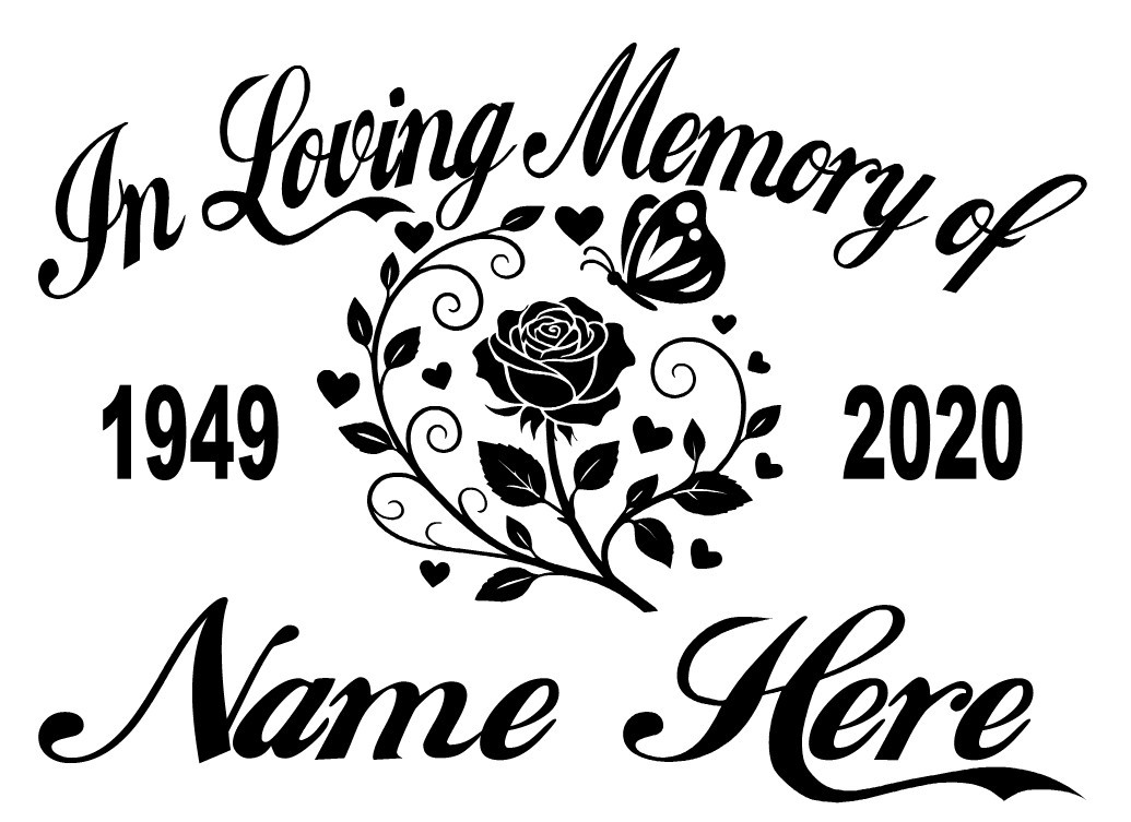 In Loving Memory Decal Heart Flower Butterfly Floral Car Window Vinyl Sticker 04