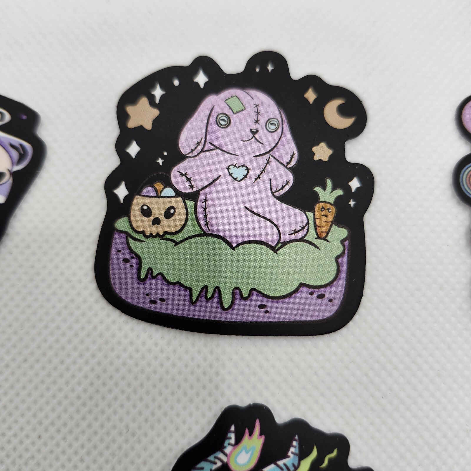 Lot Of 9 Morbid Goth Creepy Cute Dark Pastel Vinyl Waterproof Stickers Plushies