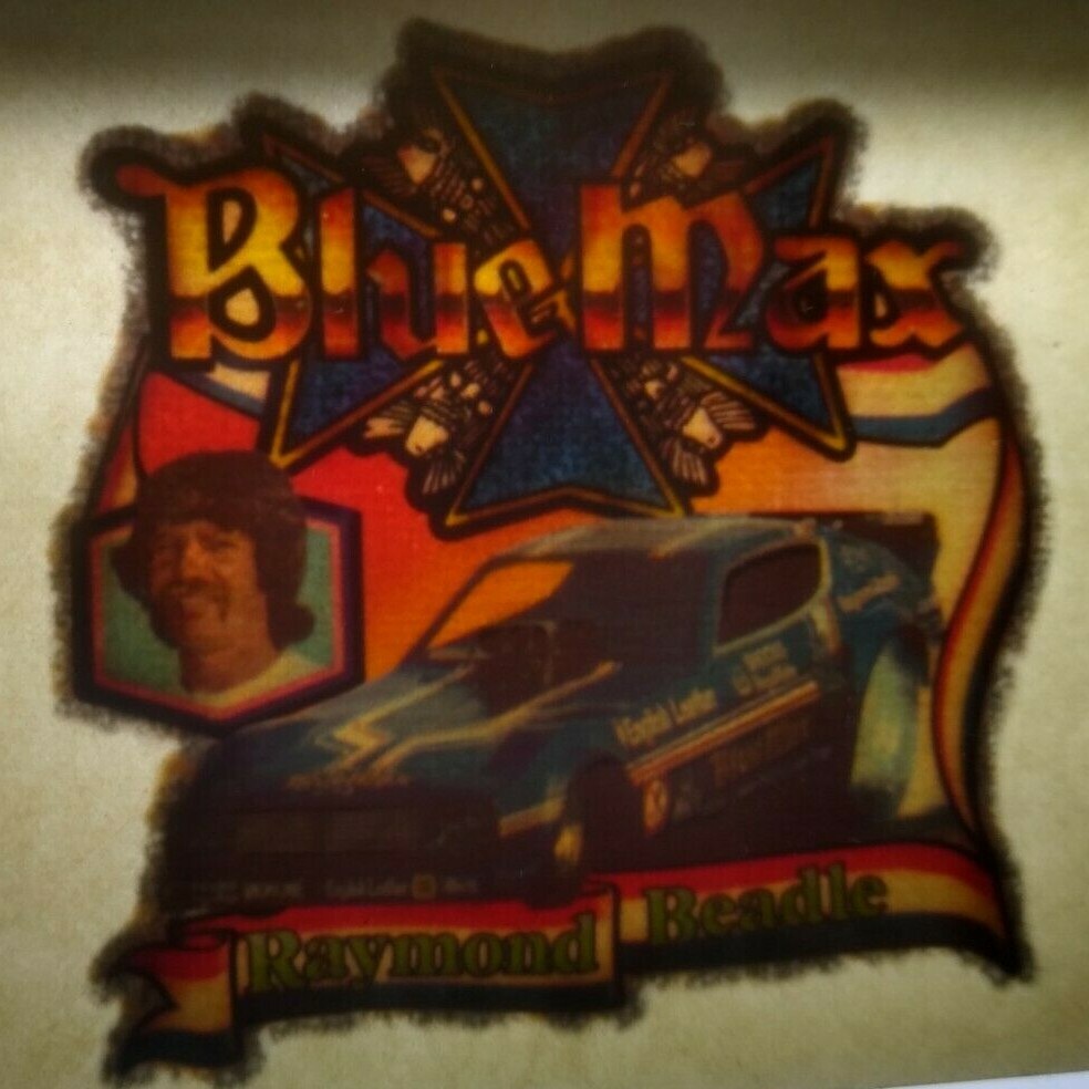 Blue Max Raymond Beadle Screamin Glitter Iron-On Transfer Decal Donruss 1970s