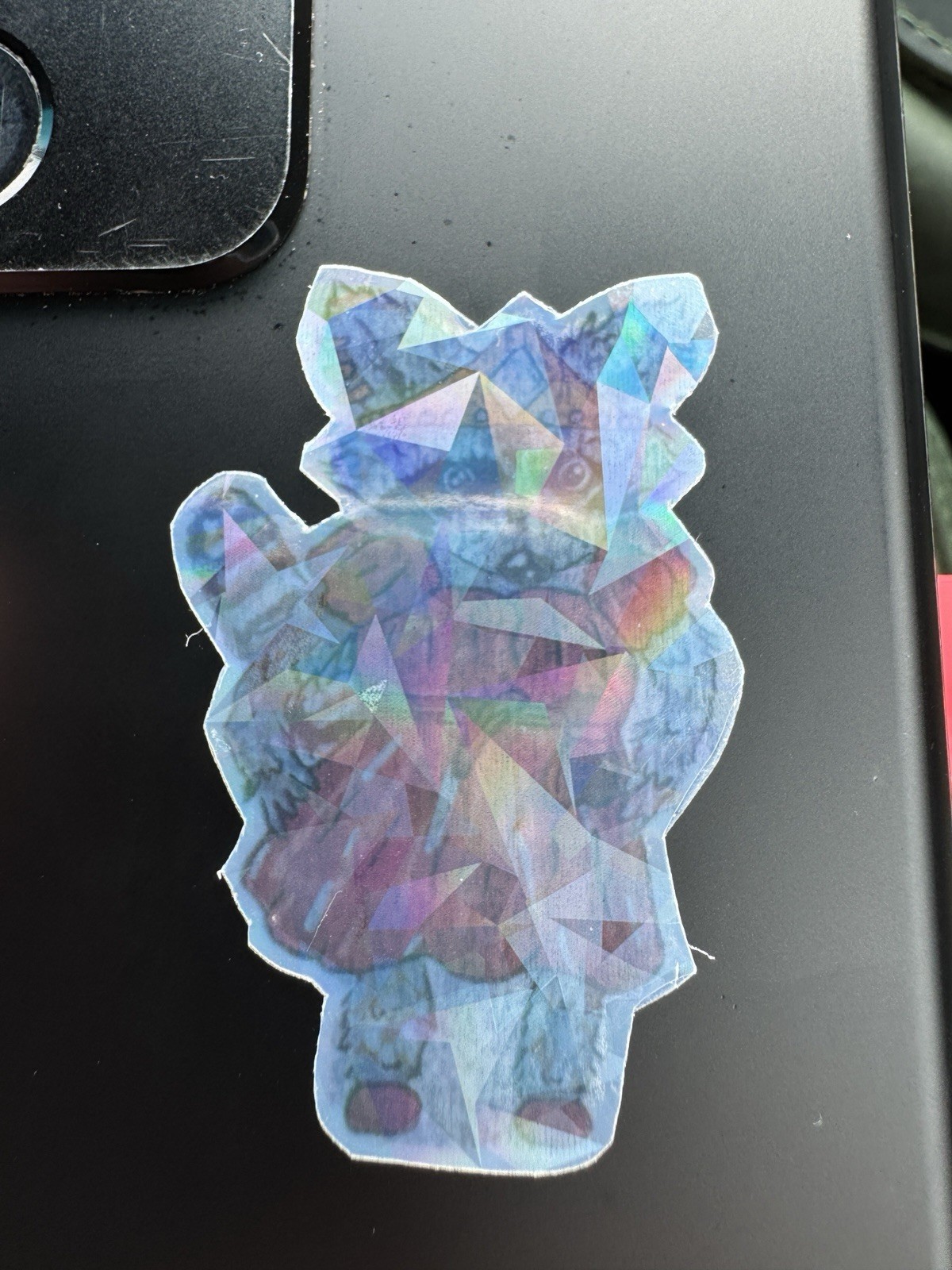 Sticker Renn Faire Raccoon Transparent Holographic Original Art AnnieMakesArt