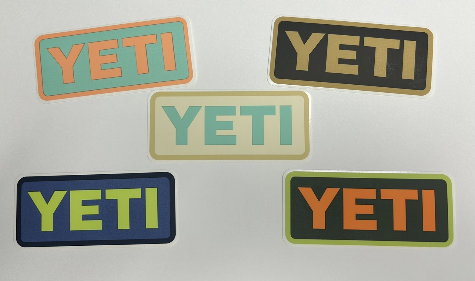 YETI Sticker Set of 5 Different Brand New Authentic
