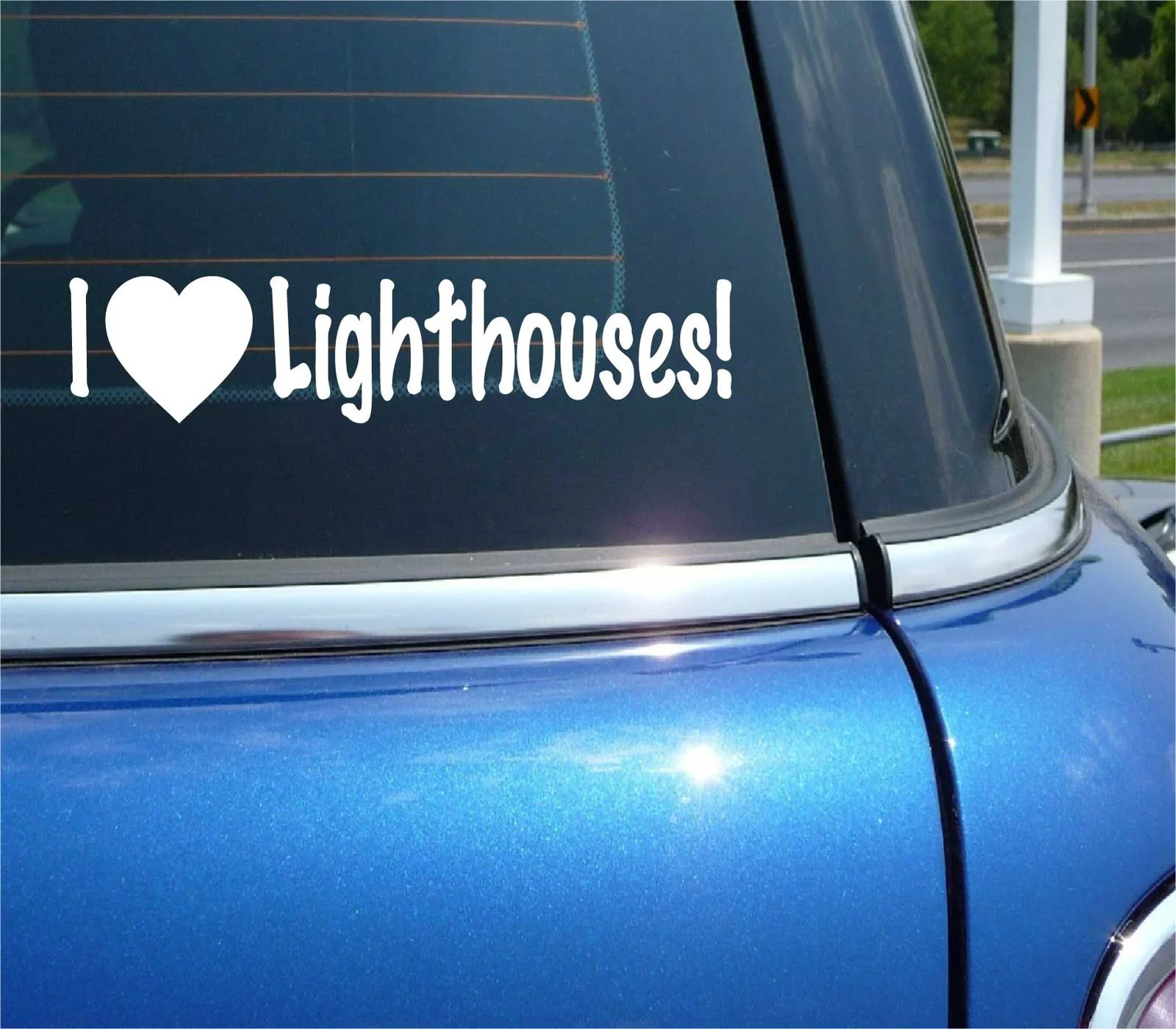 I LOVE LIGHTHOUSES! KEEPER PROTECT SHIPPING BOATING FRESNEL LENS DECAL STICKER