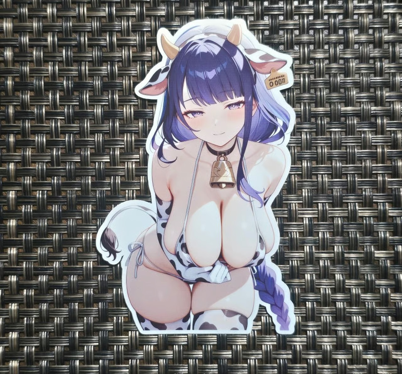 Raiden Shogun Genshin Impact sexy cute cow print bikini waifu sticker