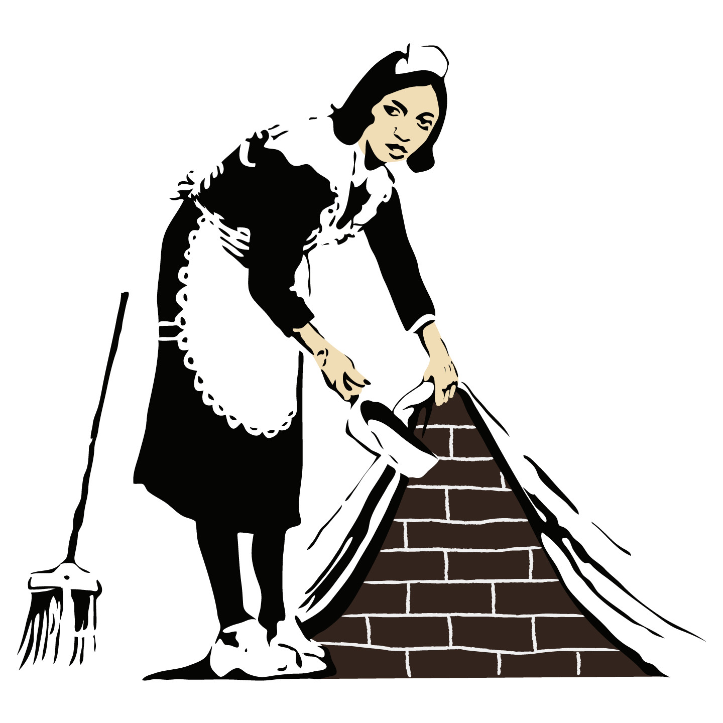 Vinyl Home Art House Maid Themed Street Graffiti Adhesive Wall Decoration Design