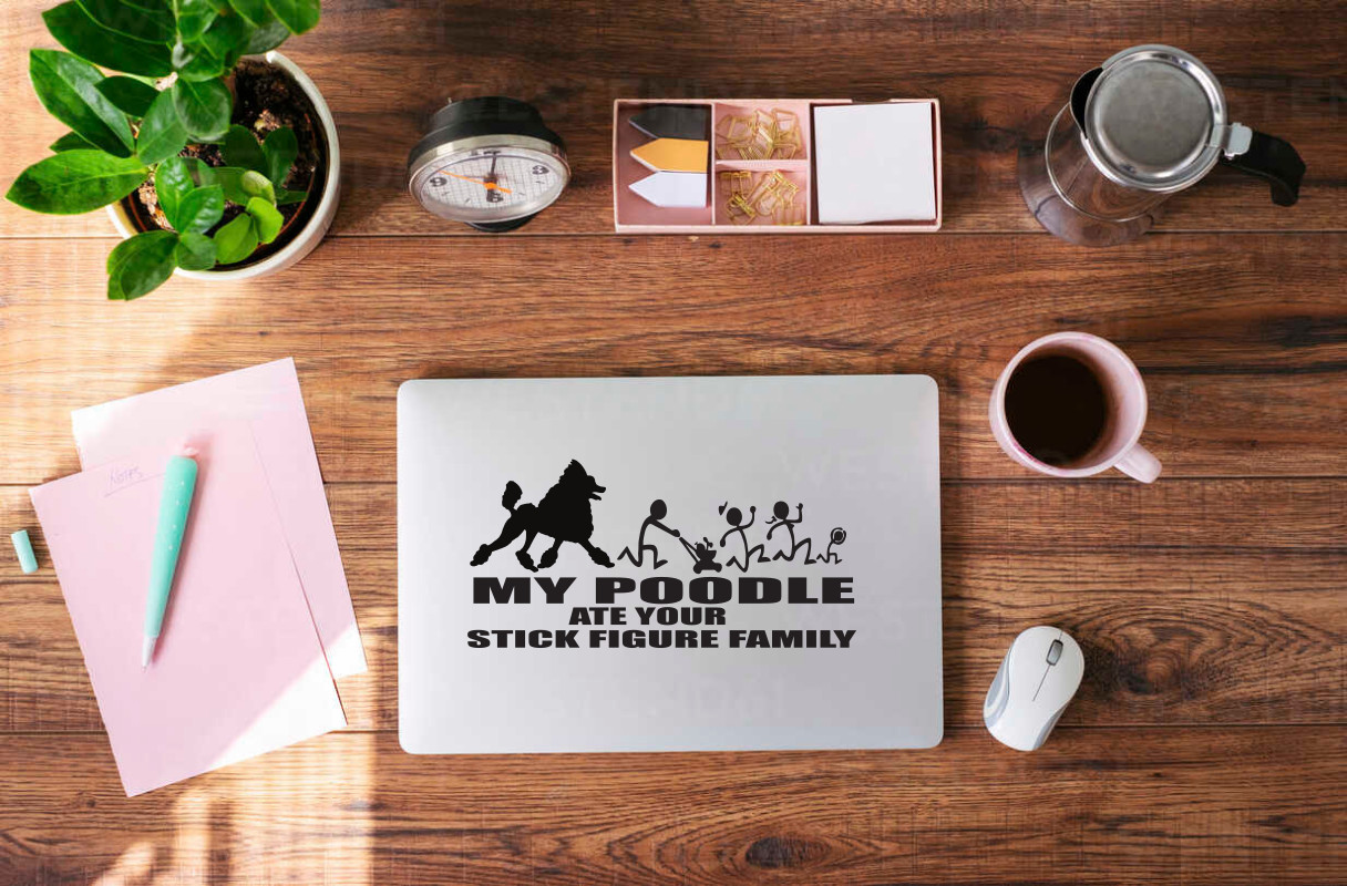 Poodle: My Dog Ate Your Stick Figure Family Decal #9064S