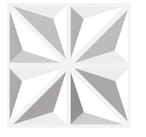 33-Pack 3D Wall Panels for Interior Decor Diamond 12"x12" each – White