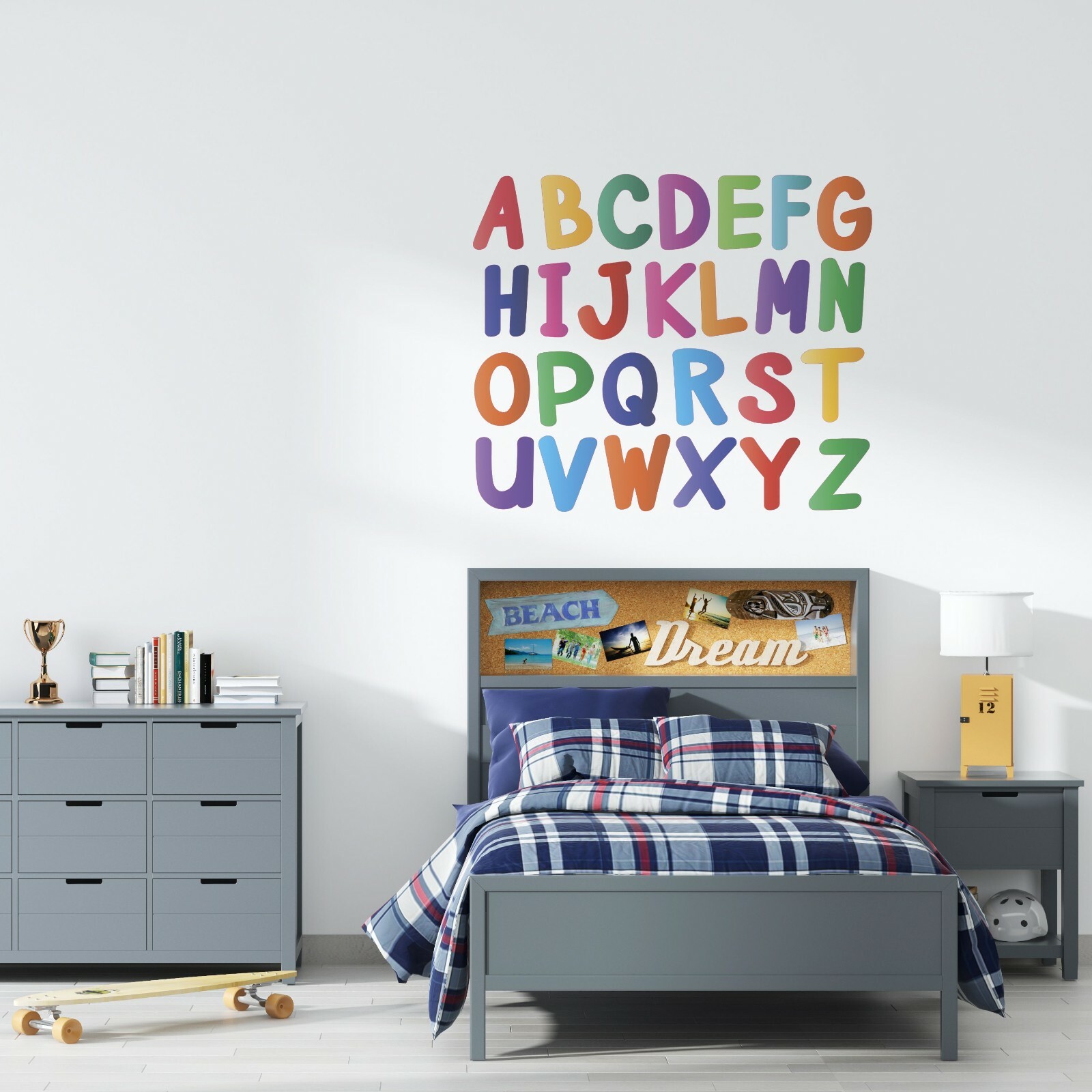 Kids Bedroom Living Room Multi-colored English Alphabet Letters Wall Art Sticker