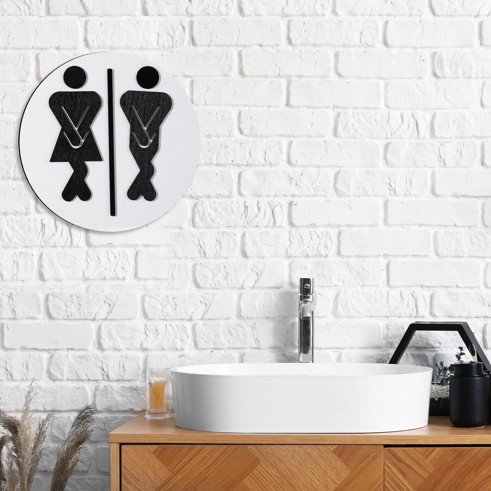Jetec Restroom Sign Half Bathroom Decor Funny Bathroom Signs Bathroom Shelf D…