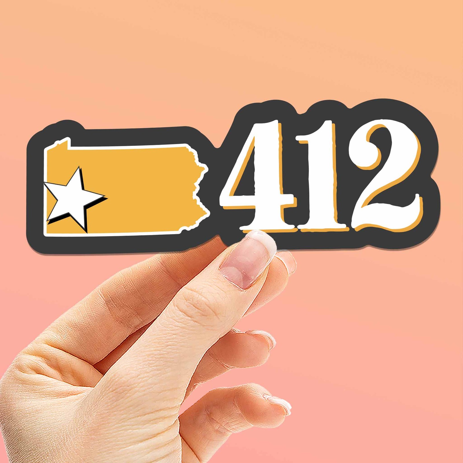 412 Area Code Pittsburgh Sticker – PGH Pennsylvania Decal