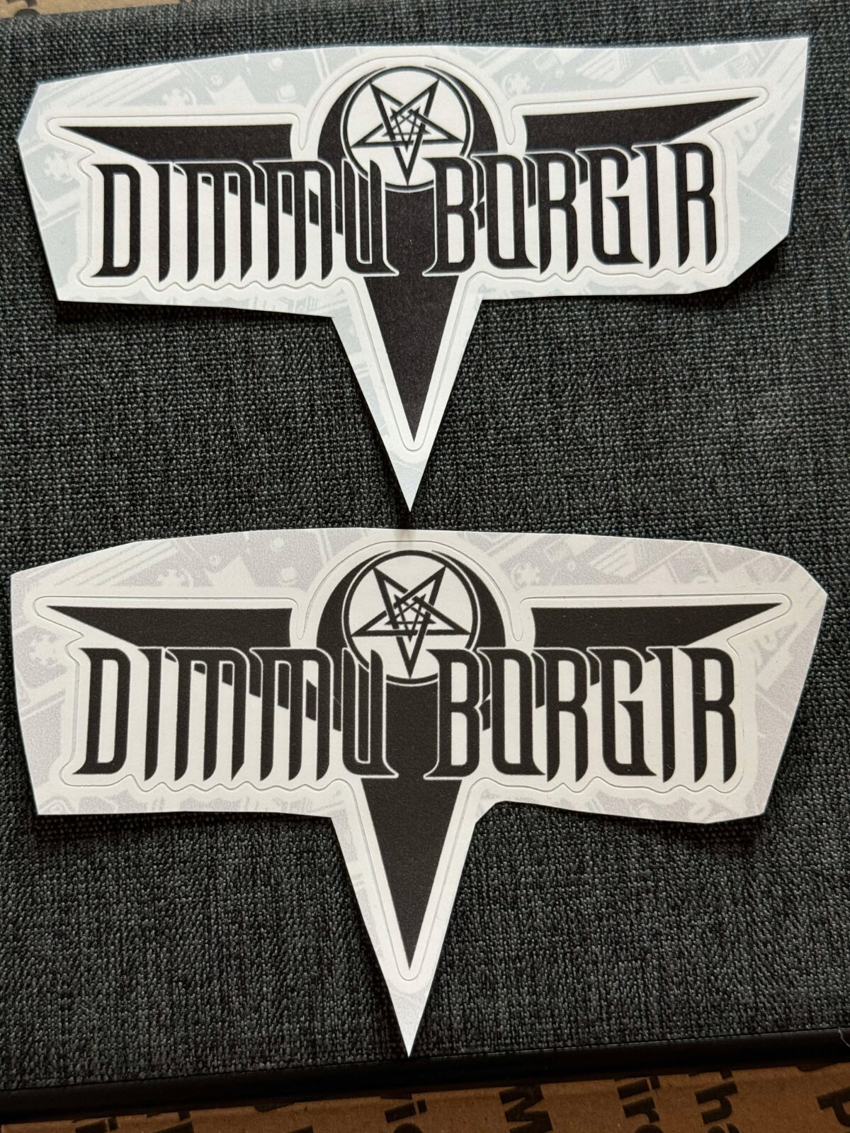 Lot of 2 DIMMU BORGIR 2 1/2" x 4 1/4" Band Logo STICKERS Black FAST! FREE SHIP!