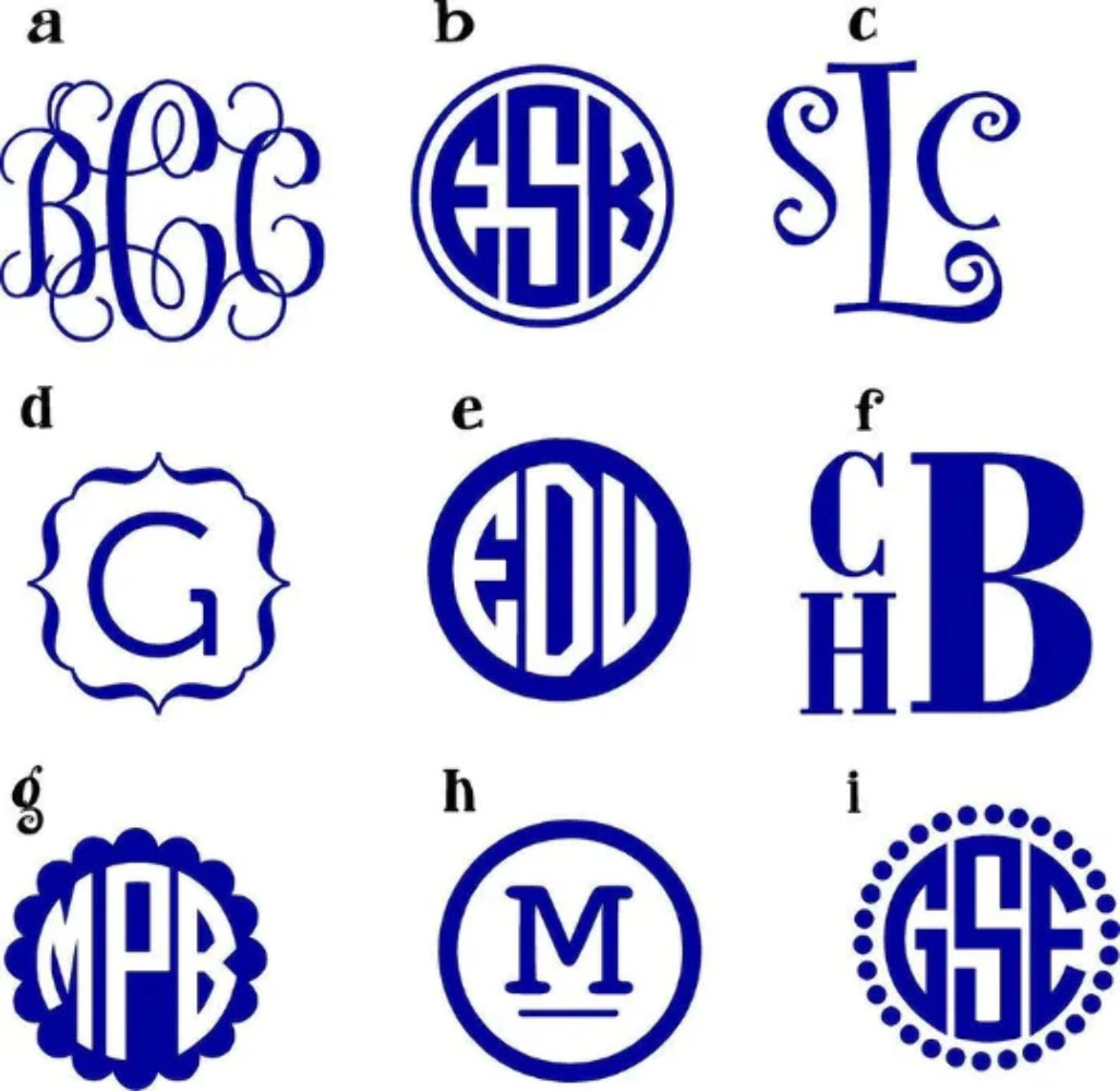 Brown Leopard Monogram Vinyl Decal Sticker | Animal Printed Pattern