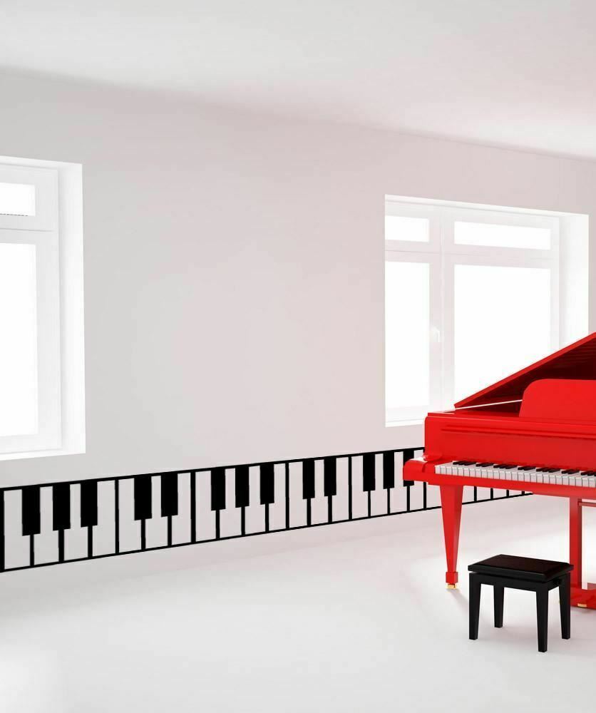 Piano Keys Die-Cut Wall Decal Sticker. Musical Instrument Decor. #OS_MB887