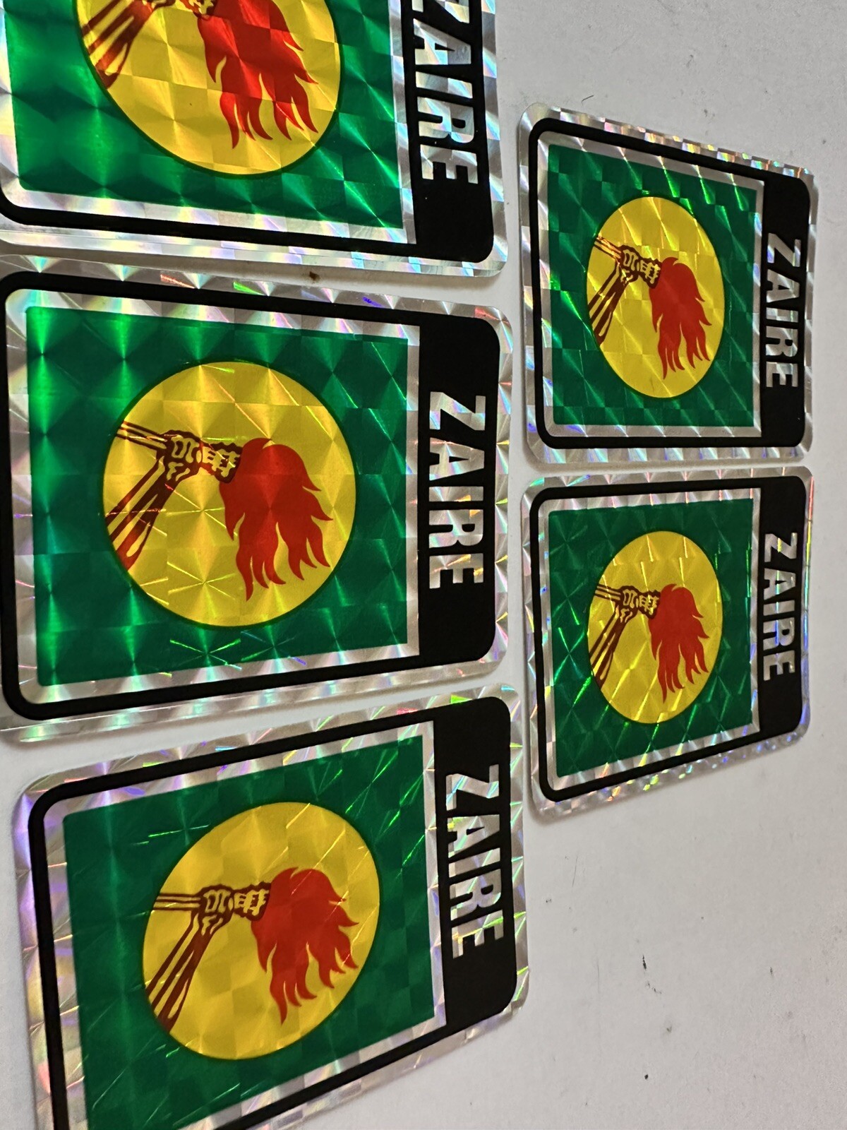 Lot Of 5 Zaire Country Flag Sticker Decal – New Old Stock!