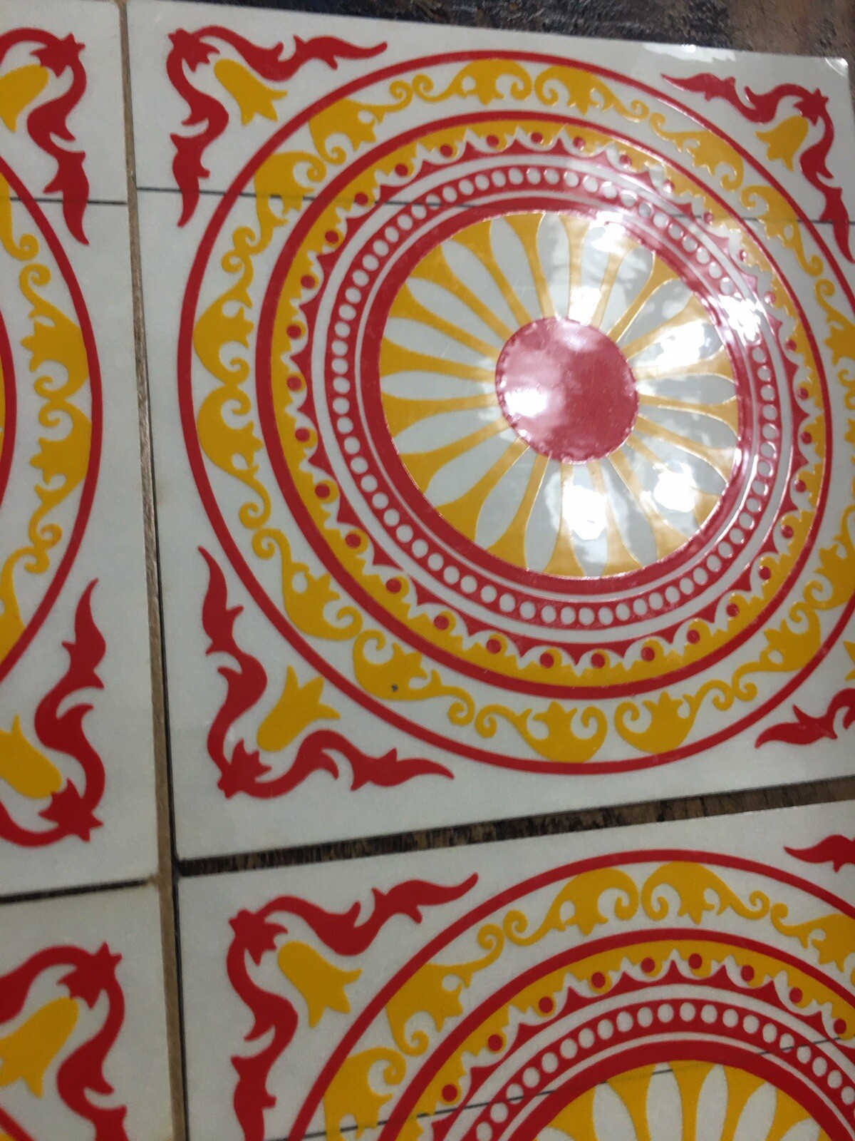 Lot 4 GLOSSY VINYL STICKER Middle Eastern Motif Tile Decorative Decal Crafting