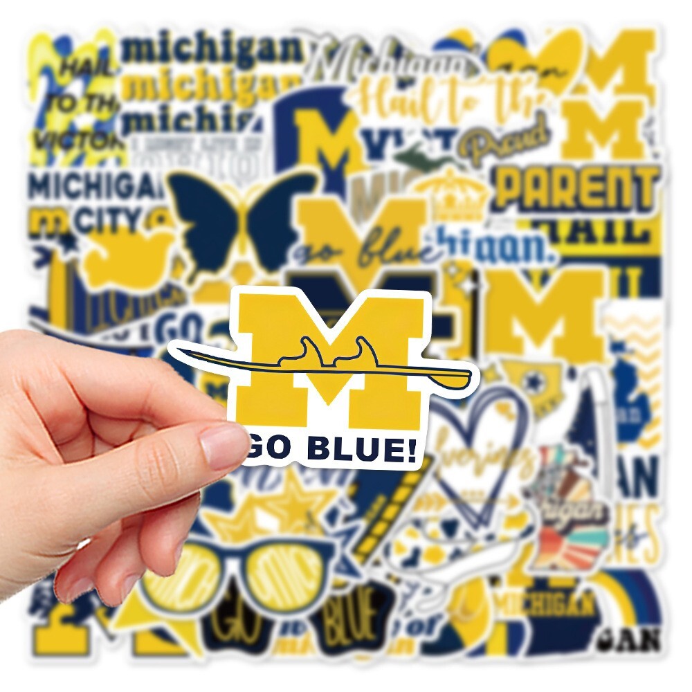 50pcs University Of Michigan Stickers, UM Go Blue Ann Arbor, #244