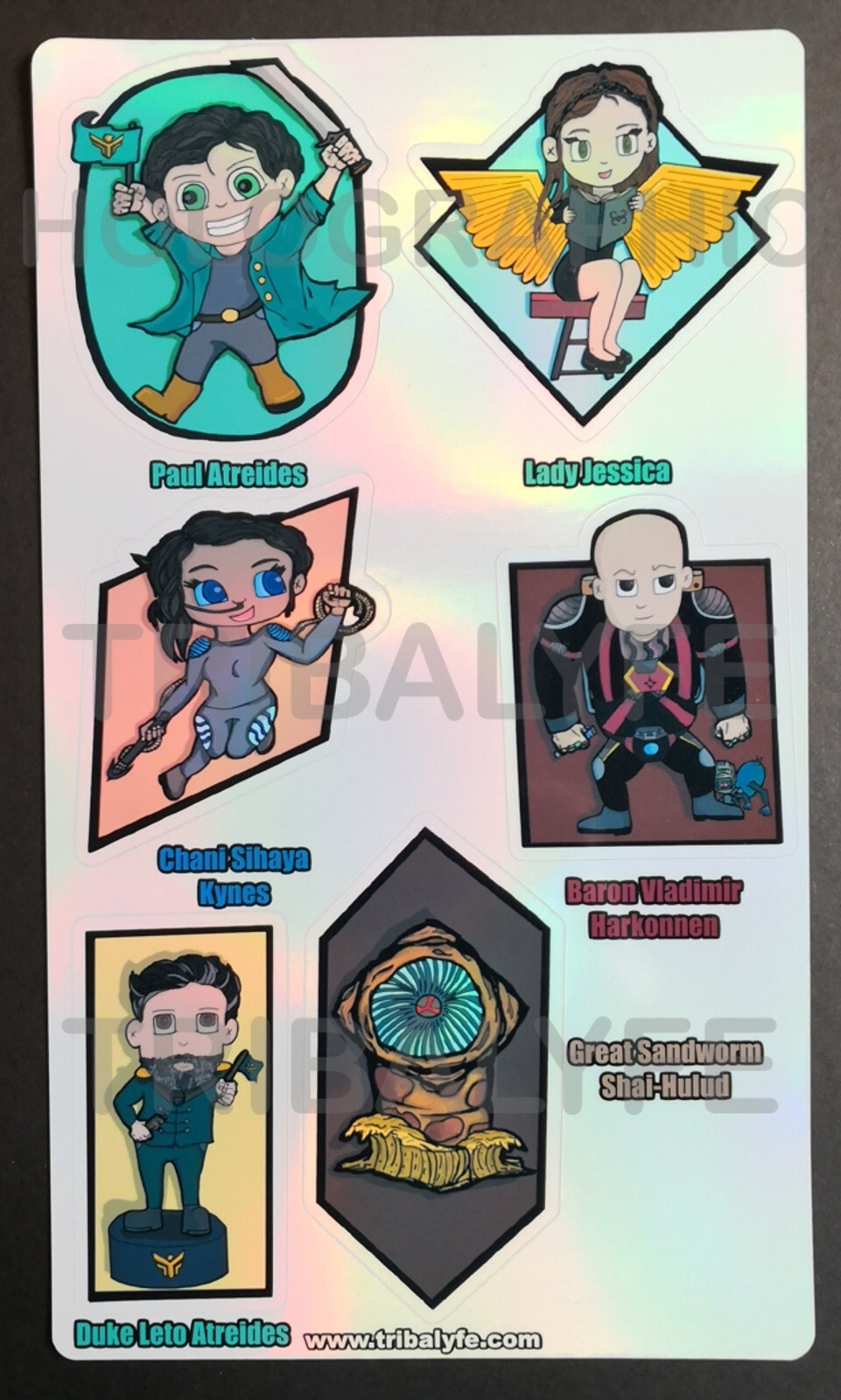 Dune Atreides Fremen Harkonnen Corrino & More Holo Laminated Vinyl Sticker Set