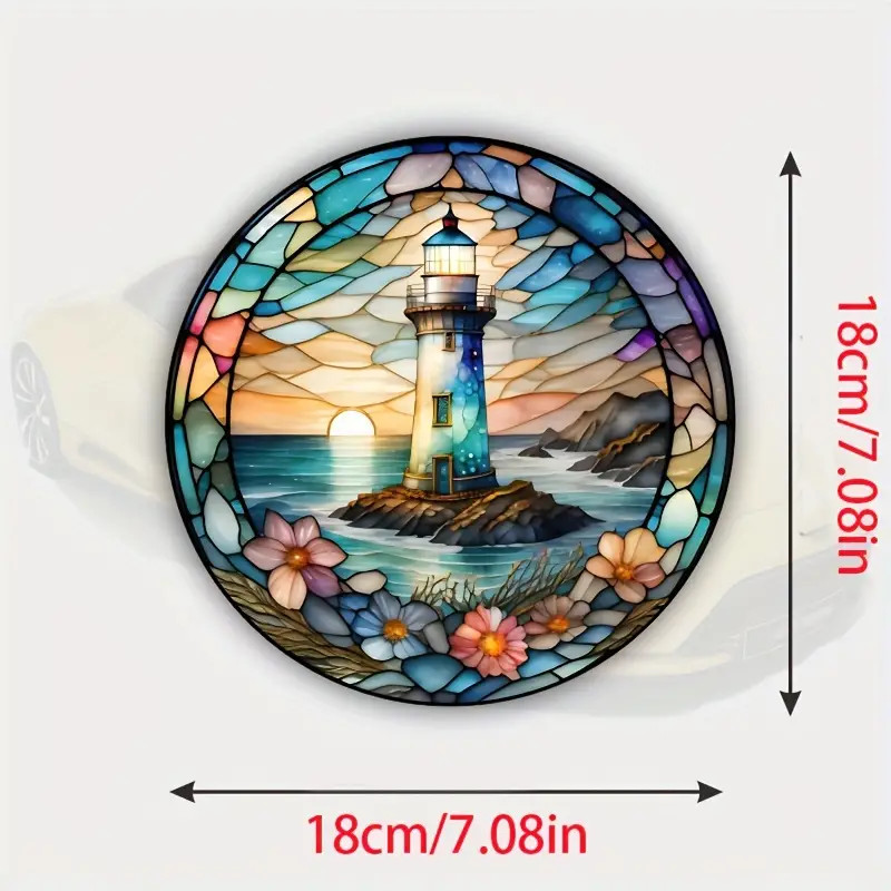 Lighthouse Sea Anti-Static PVC Window Sticker for Car, RV, and Home Decor
