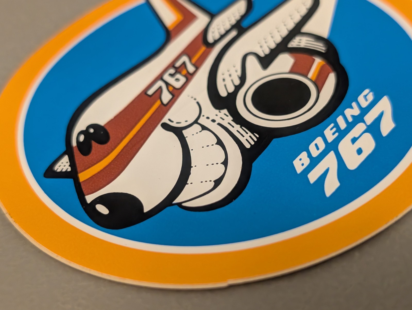 Vintage Boeing 767 Airplane Sticker – 80s Pudgy Aviation Plane Aircraft Jumbo