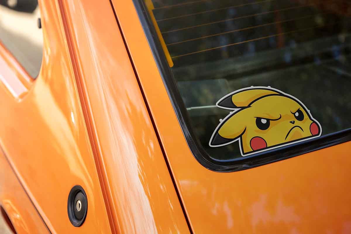 Angry Pikachu Peeker Decal Funny Pokémon Car Sticker Anime Vinyl Made in USA