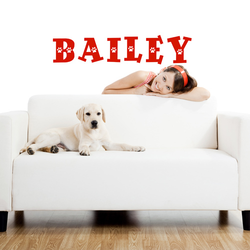 CUSTOM DOG NAME VINYL WALL DECAL STICKER ART-LETTERS/WORDS HOME DECOR-MURAL