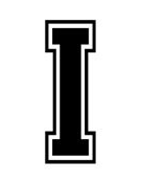 Varsity College Lettering – Letter I – Car Tablet Vinyl Decal