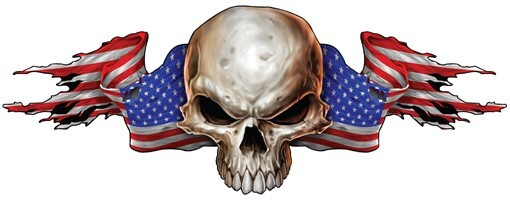 Peel-off – Skull Flag Car Sticker – Window – Auto Decal 36 inch