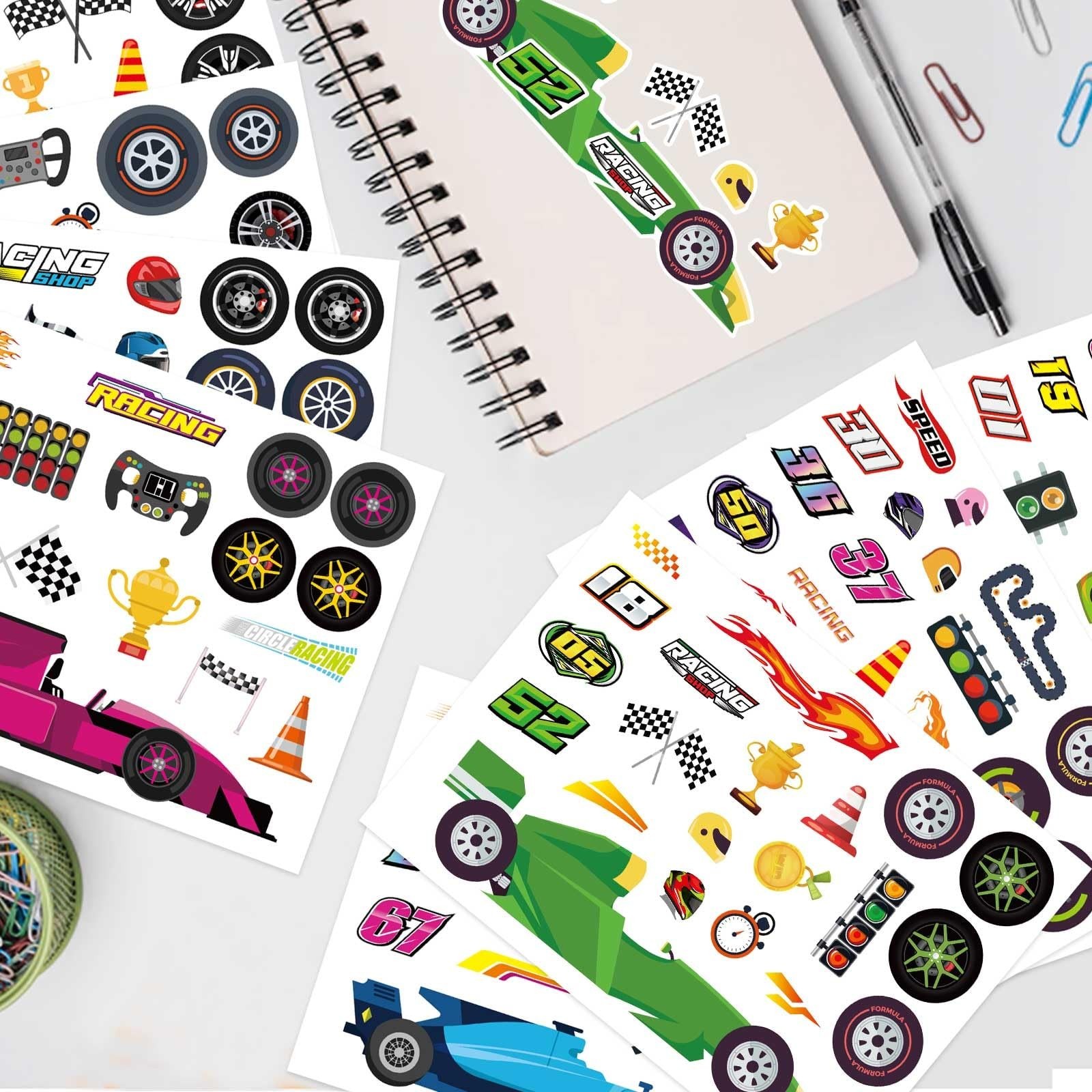 24 Sheets Make Your Own Race Car Stickers, Sporty Racing Car Stickers for Kid…