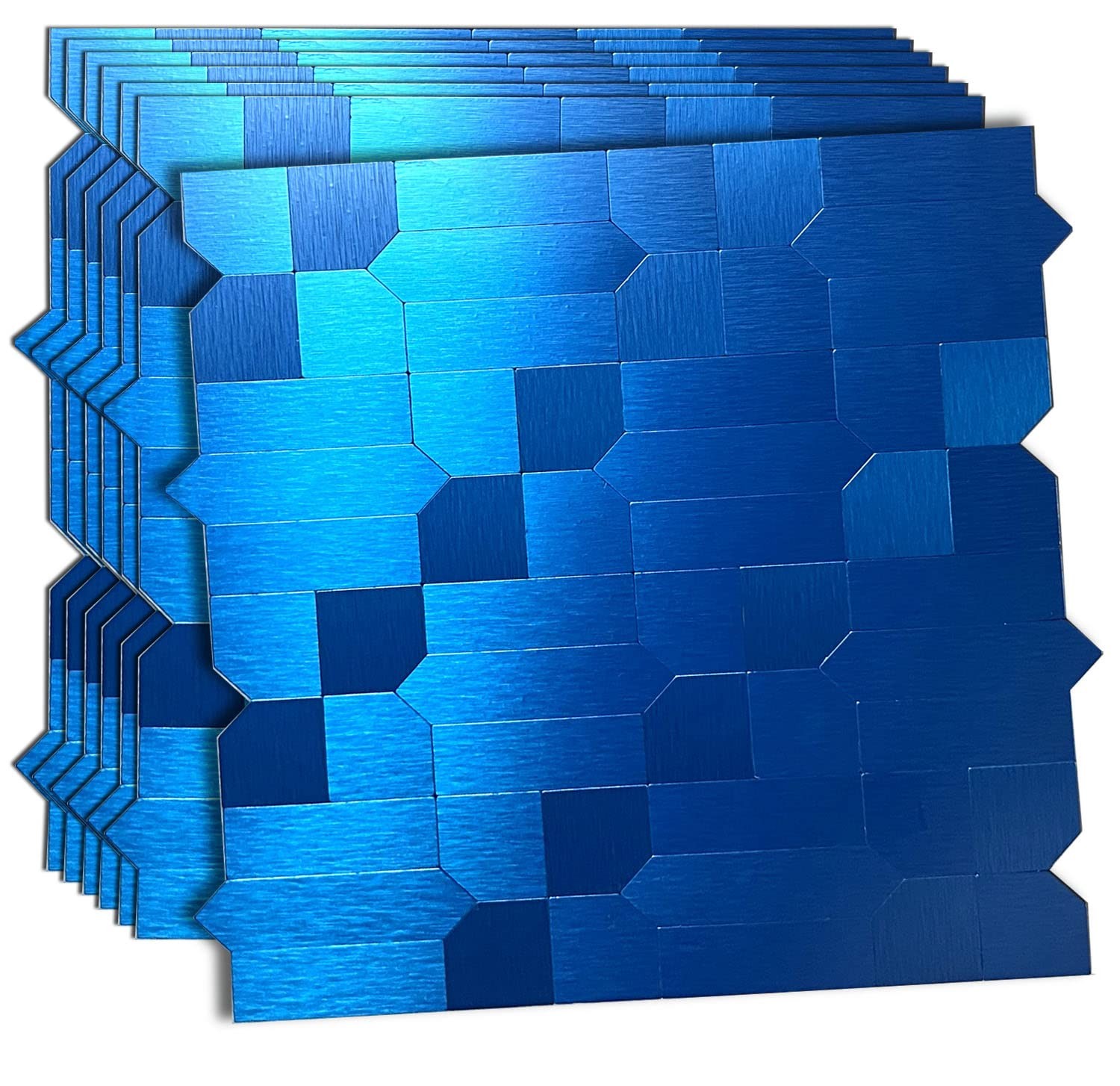 7-Sheet Peel and Stick Metal Backsplash Tiles, Self Adhesive Multiple-Shapes …