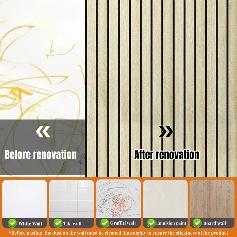 Imitation Wall Stickers Pvc Waterproof Wood 40cm Realistic Easily Removable Self
