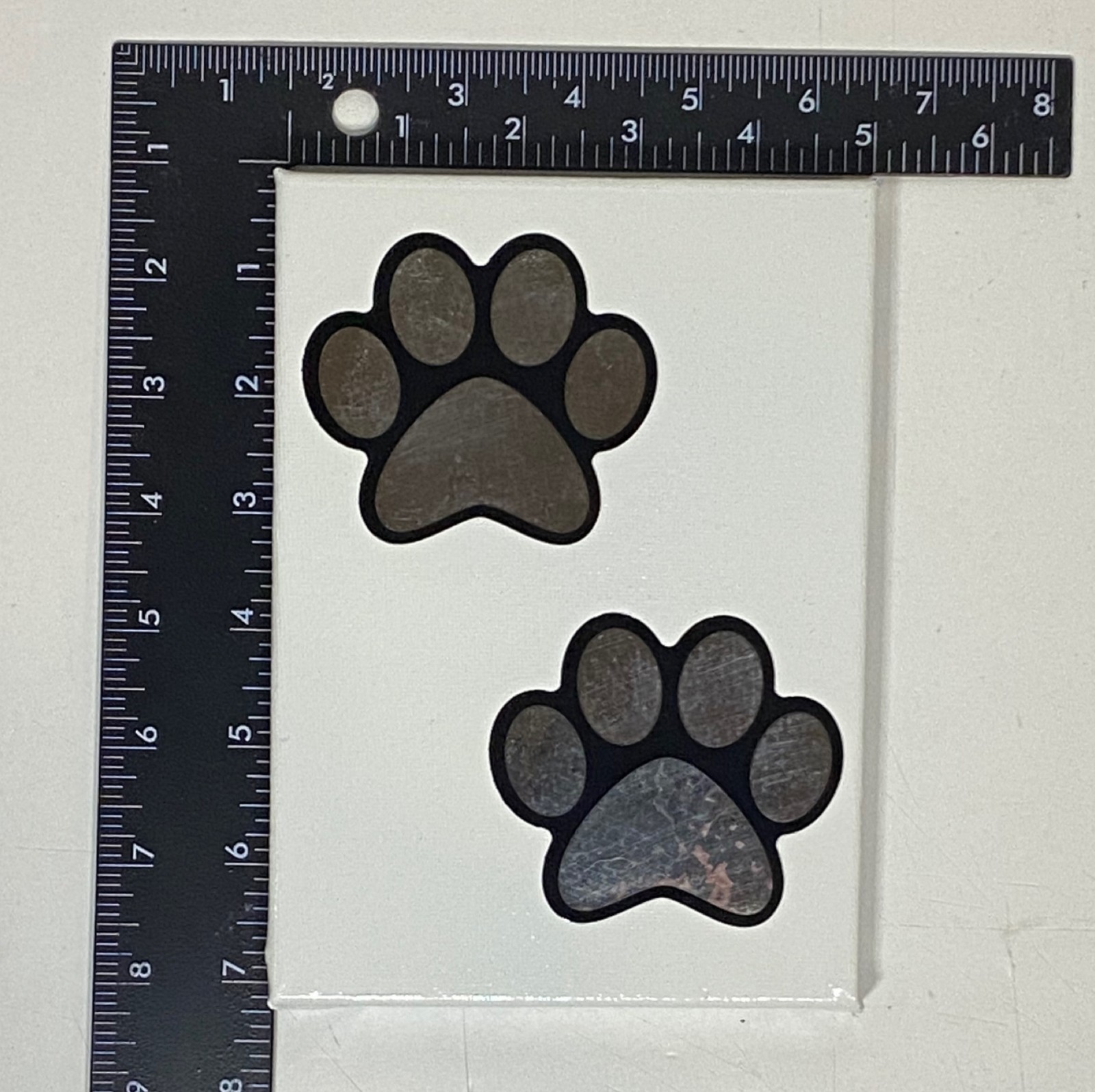 Paw Prints Stickers on 5" x 7" x 1/2" Painted Canvas with Hangar on back