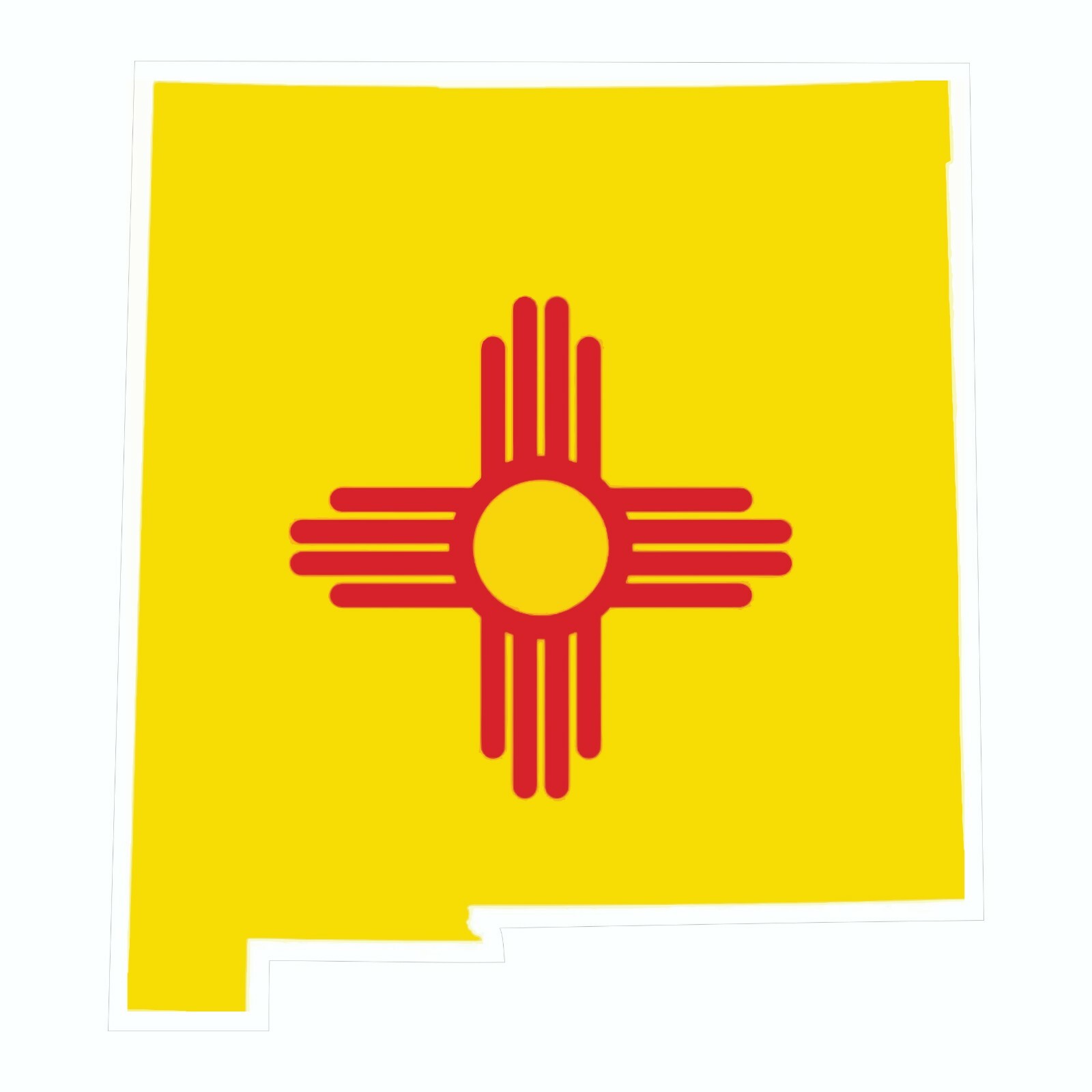 New Mexico State Map Outline with Flag Sticker, Decal, Vacation Sticker