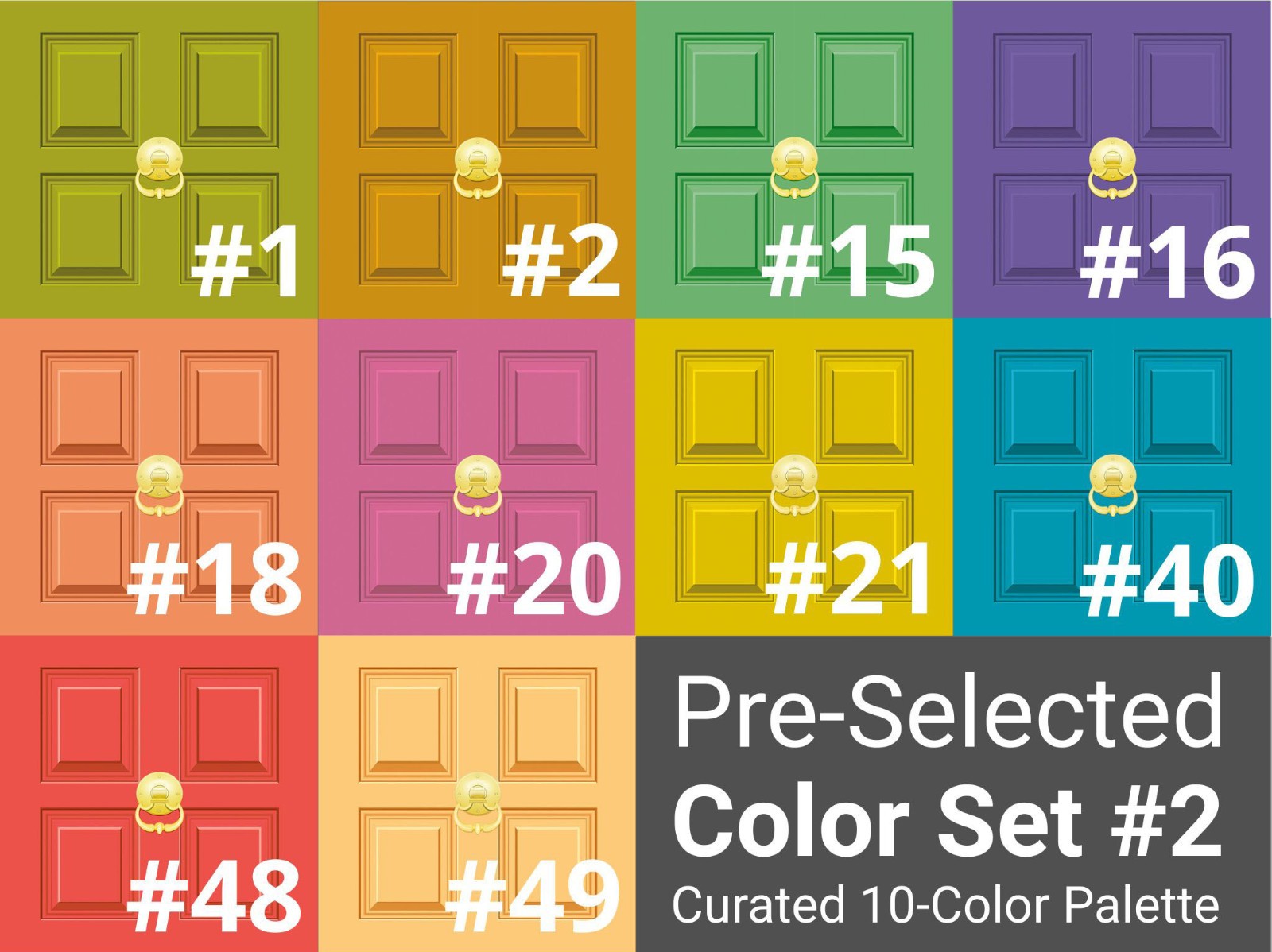 Set of Memory Care Top Half Door Wraps for Wayfinding, Custom Color Murals
