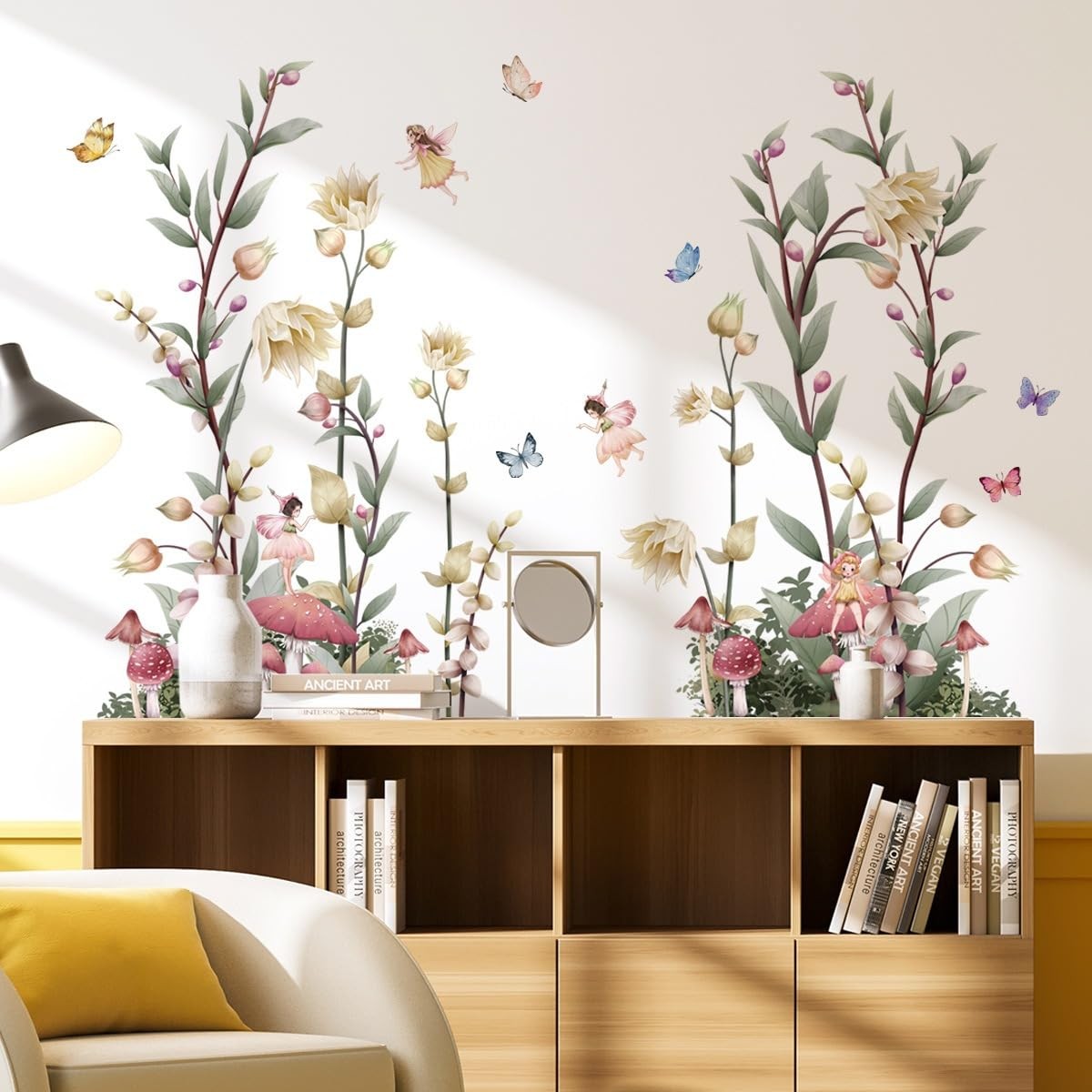Boho Flower Wall Decals Fairy Wall Decor Wildflower Stickers with Peel and St…