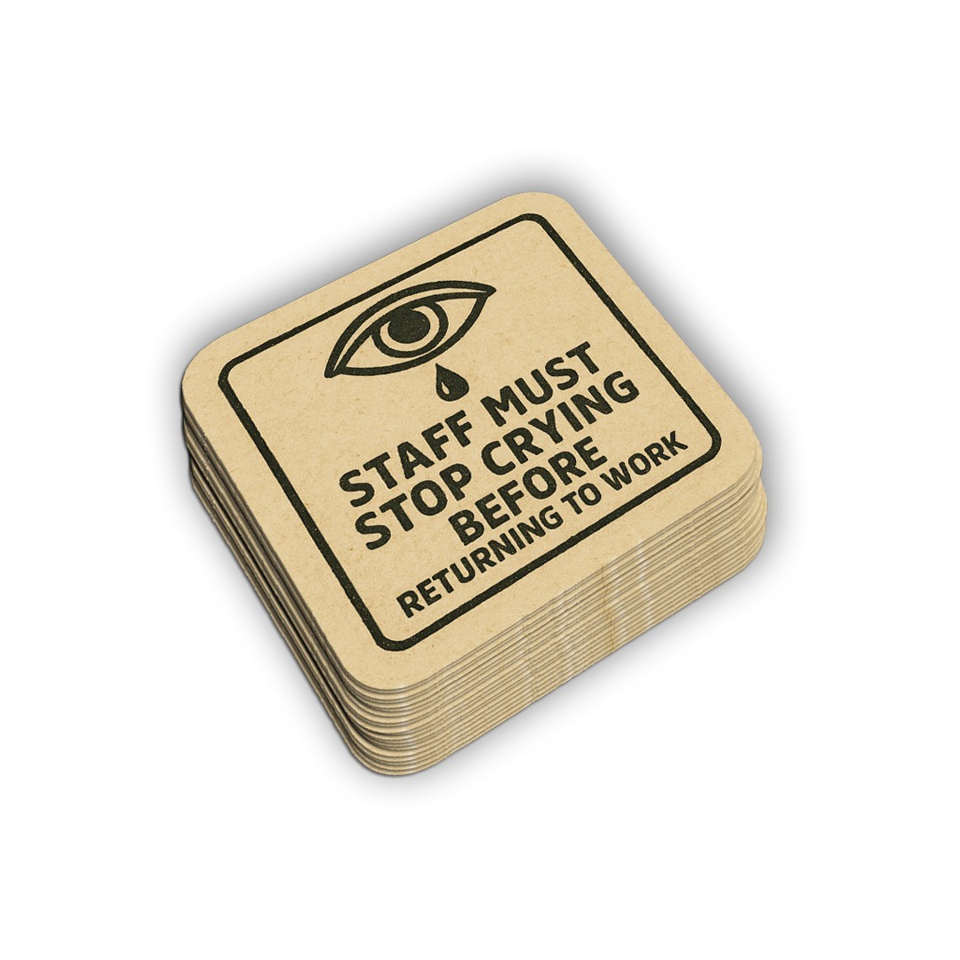 Funny Workplace Crying Policy Sticker: Stop Crying at Work Decal – Cubicle Decor