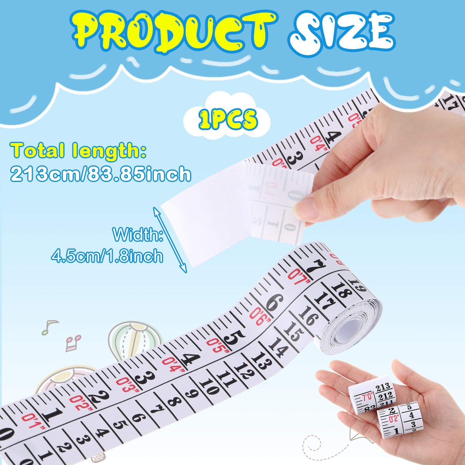 Tatuo Growth Chart Wall Labels Height Indicator 1 Count (Pack of 1), White