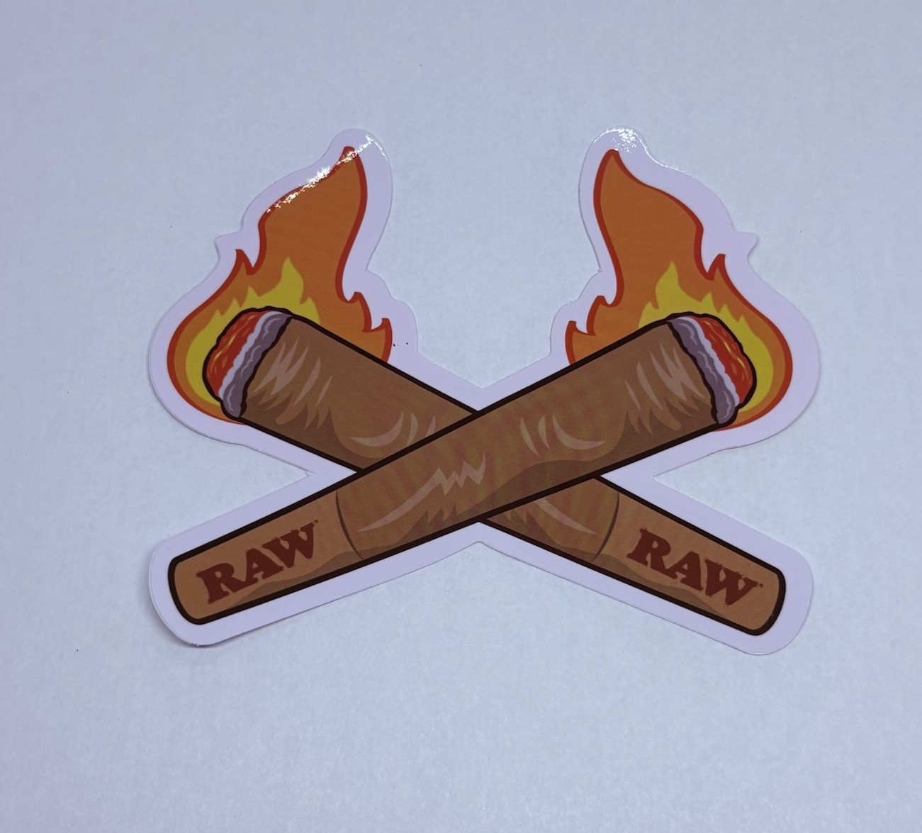 Raw Rolling Papers Sticker Cross Smokes Art Decal Vinyl Cool Souvenir P2