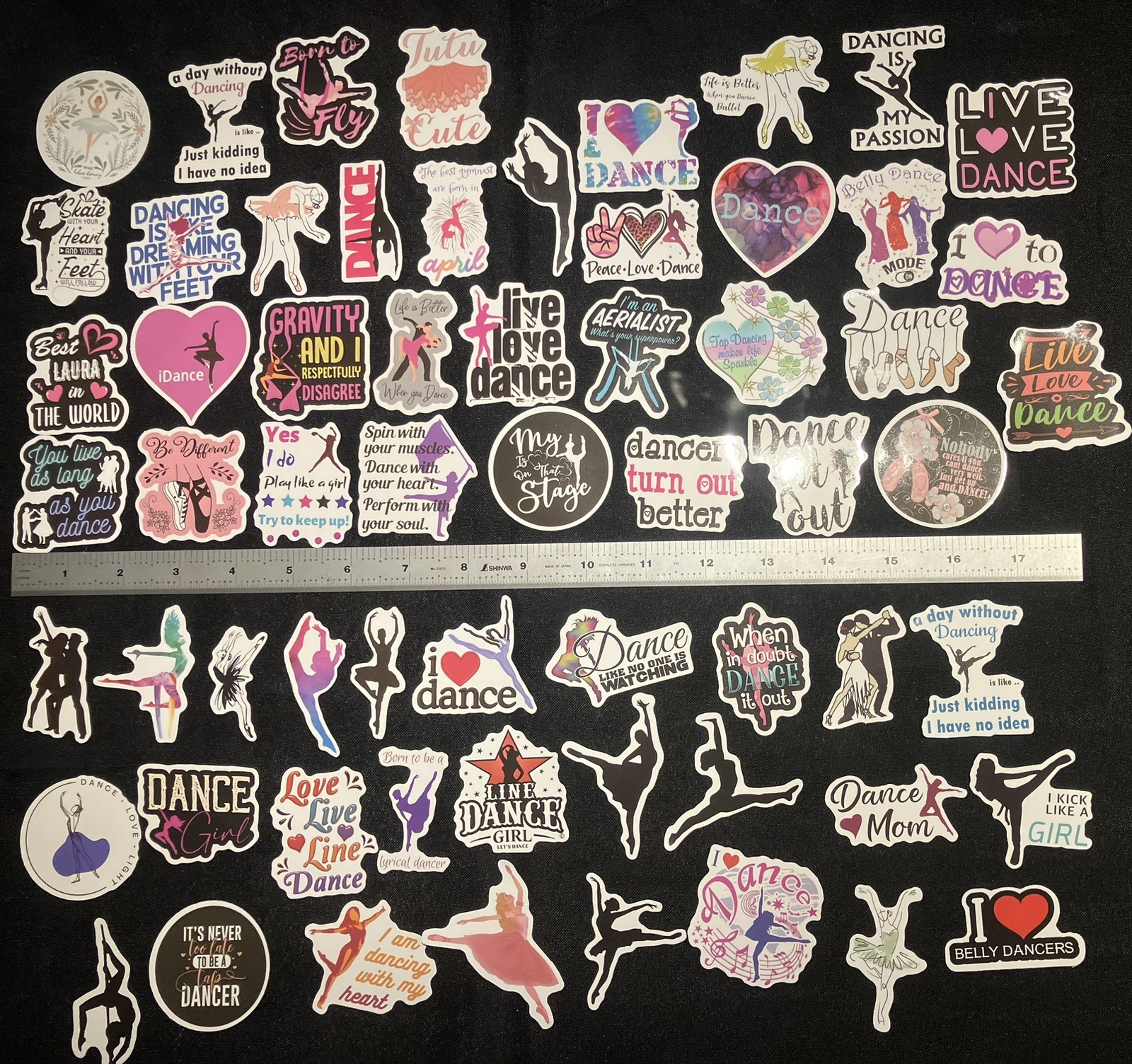 LOT OF 10 PCS DANCE lover dancing dancer tap ballet movers Vinyl Sticker flakes