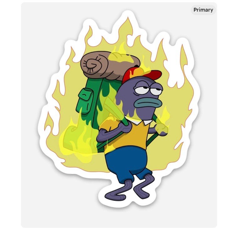 3” Spongebob Sticker Matte Finish Dishwasher Safe