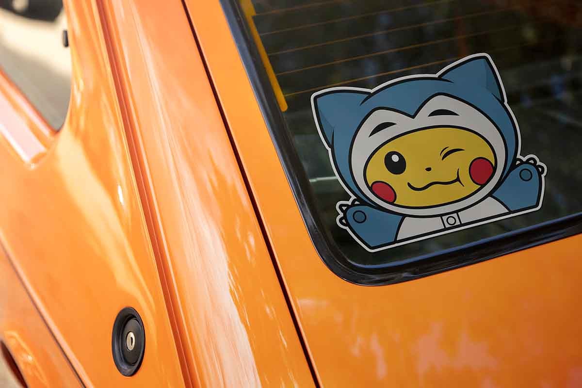 Poncho Pikachu Snorlax Vinyl Decal Cute Chibi Anime Style Car Sticker Sizes