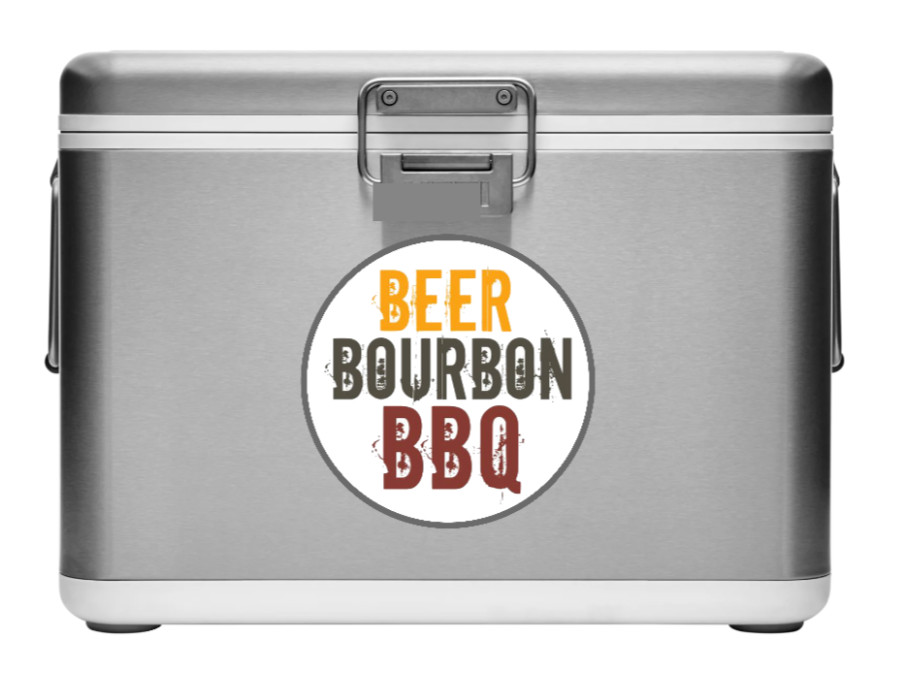 Drinking – Beer Bourbon BBQ – 4" Vinyl Decal Car Cooler Laptop Truck Smoker Bar