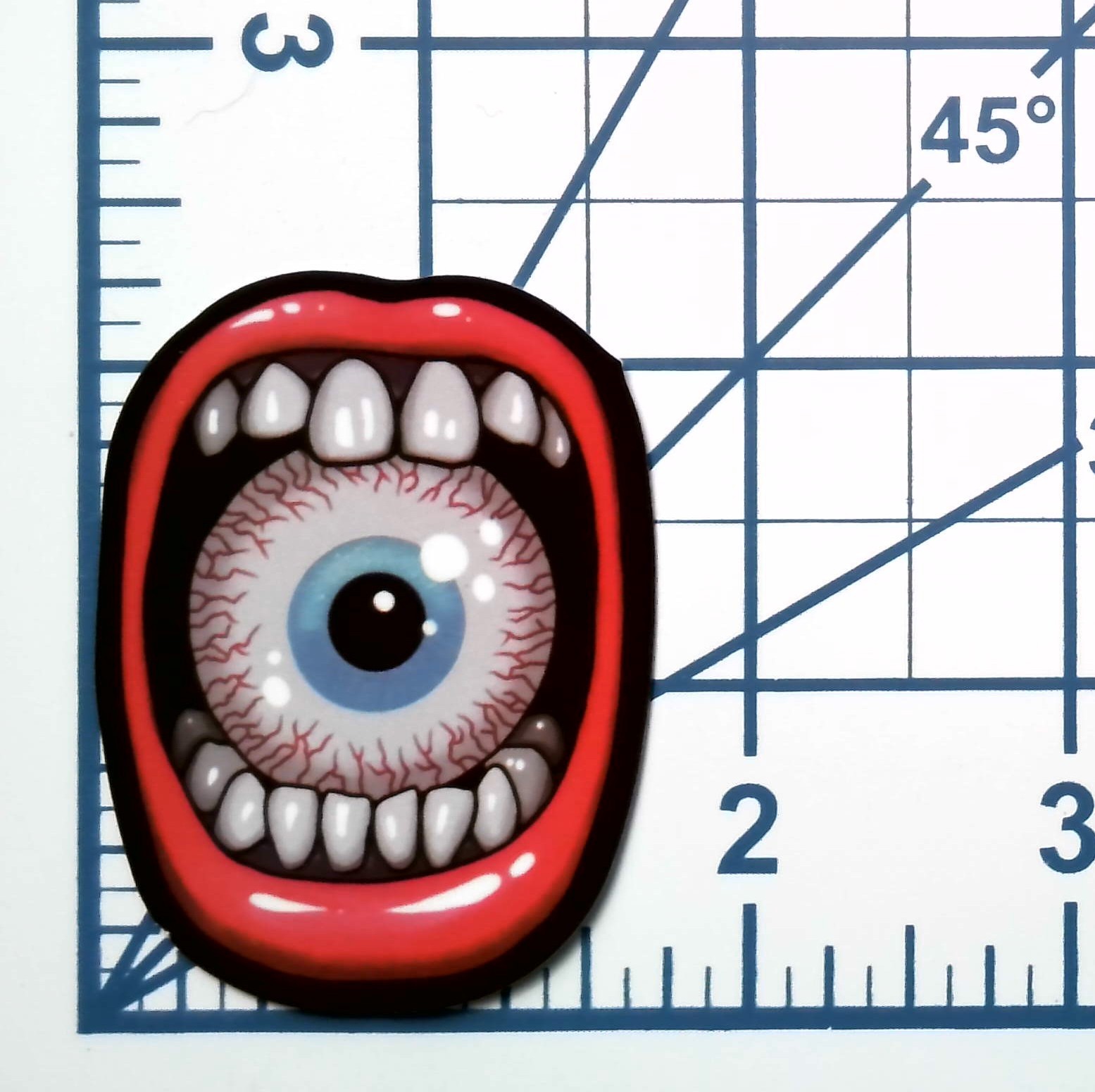 Eyeball Mouth Die Cut Vinyl Sticker Decal Horror Weird Art Scrapbook Gift