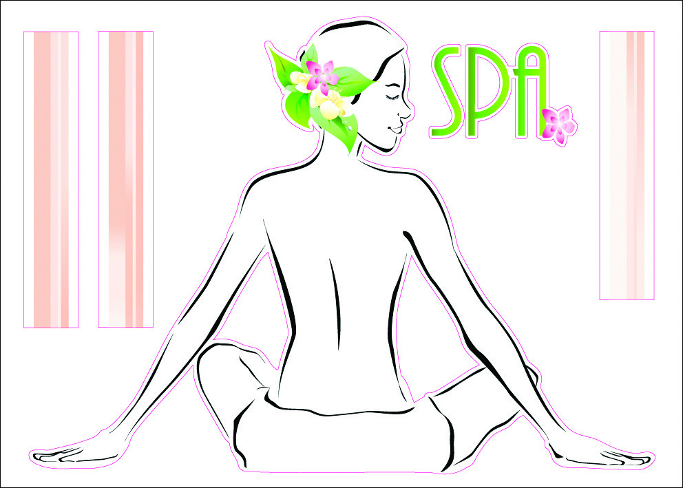 Pre-Cut Reusable Spa Room Artwork Decor Wall Sticker Decal 15"W X 23"H